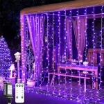 آویز پرده ای سوزنی بنفش9