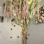 دسته گل سه دسته ای ویستریا گلبهی یا لب صورتی1